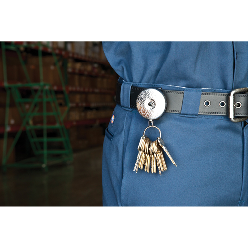 Porte-cl&eacute;s &agrave; d&eacute;vidoir The Original, Chrome, C&acirc;ble 24", Fixation Agrafe de ceinture Cintas