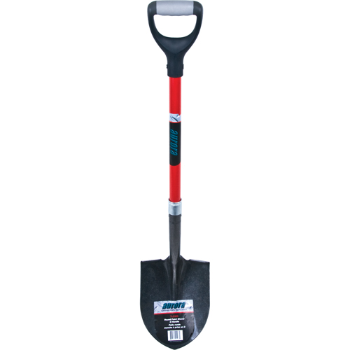 Heavy-Duty Round Point Shovel, Carbon Steel Blade, Fibreglass, D-Grip Handle Cintas