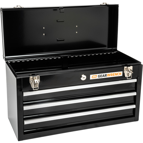Portable Tool Box, 20" W, 3 Drawers, Black Cintas