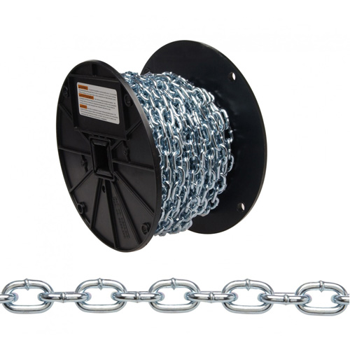 Chaîne torsad&eacute;e, Acier &agrave; faible teneur en carbone, #2 x 125' (38,1 m) l, Charge d'utilisation 325 lb (0,1625 tonne) Cintas