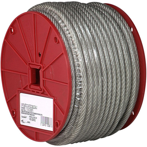 C&acirc;ble m&eacute;tallique, 250' (76,2 m) x 1/8", 340 lb (0,17 tonne), Rev&ecirc;tement de vinyle Cintas