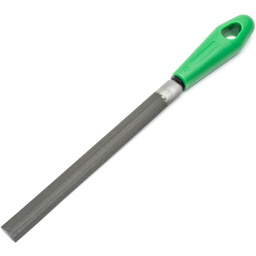 Double Cut File with Green Handle, Half Round, 8", Bastard Cintas
