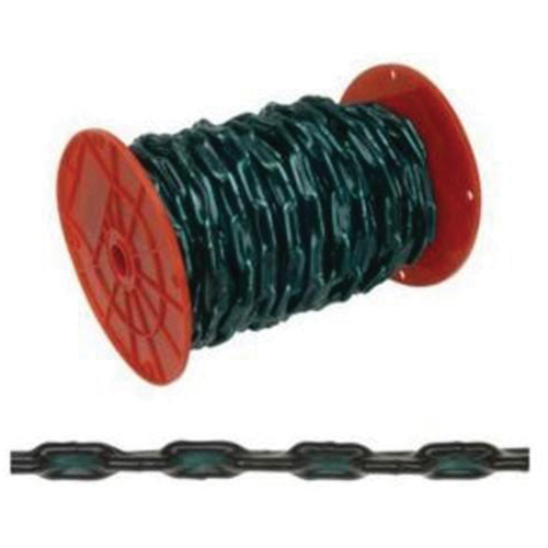Chaîne droite avec gaine verte, Acier &agrave; faible teneur en carbone, 2/0 x 60' (18,3 m) l, Charge d'utilisation 520 lb (0,26 tonne) Cintas