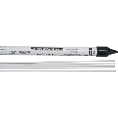 36" Cut Length TIG Rods, 1/8", Low Fuming Bronze-flux coated Cintas