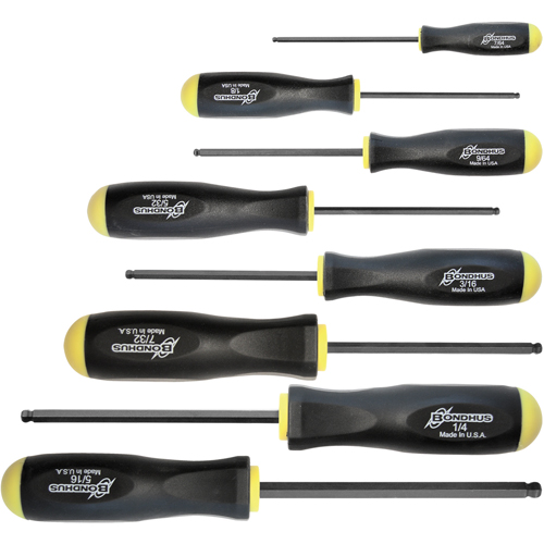 Ball Driver Screwdriver Sets - SAE, 8 Pcs. Cintas