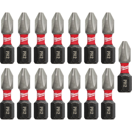 Shockwave Impact Insert Bits, Phillips, #2, 1/4" Drive Cintas