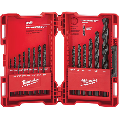 Thunderbolt&reg; Jobber Drill Bit Set, 21 Pieces, Alloy Steel Cintas