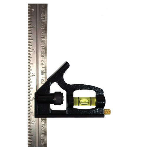Johnson 406EM - Combination Square, 6" x 1" L, 1/32" Graduations, Steel, Plain Cintas