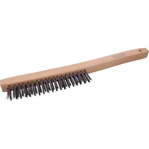 Brosse &agrave; r&eacute;curer industrielle &agrave; manche long, Acier, 3 x 19 rangs de fils, Longueur 14" Cintas