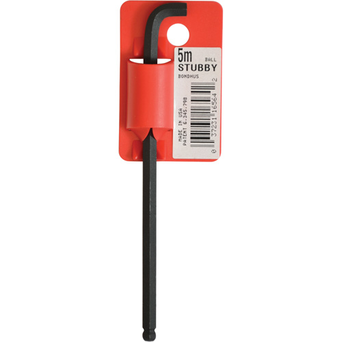 Long-Arm Hex Key Wrench, Ball End, 5 mm x 119 mm L, L Shape Cintas