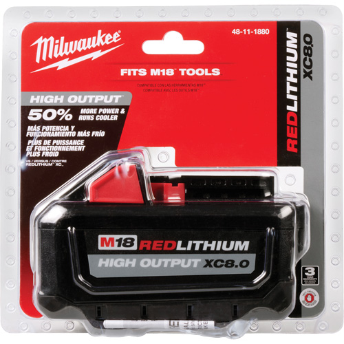 M18 Redlithium High Output XC8.0 Battery Pack, Lithium-Ion, 18 V, 8.0 Ah Cintas