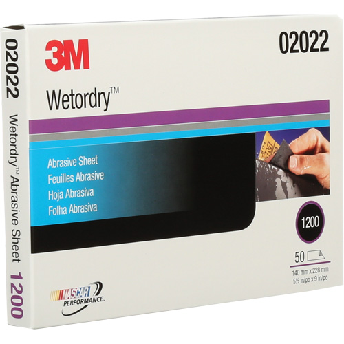 Feuille abrasive Wetordry 401Q, 5-1/2" x 9", Grain Fin, Carbure de silicium Cintas