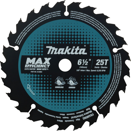 Max-Efficiency Circular Saw Blade, 6-1/2", 25 Teeth, Laminate/Wood Use Cintas