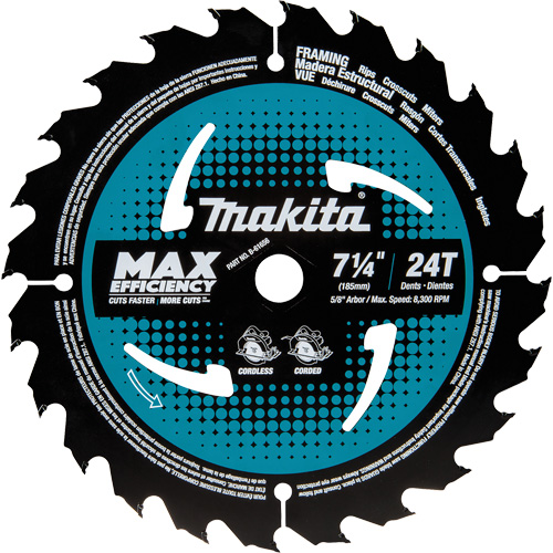 Carbide-Tipped Circular Saw Blade, 7-1/4", 24 Teeth, Wood Use Cintas