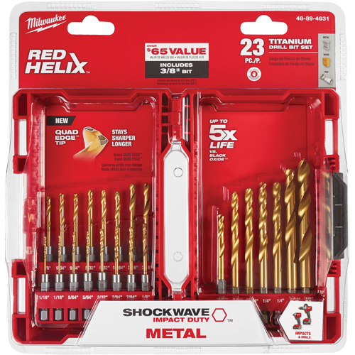 Shockwave Impact Duty Drill Bit Set, 23 Pieces, Titanium Cintas