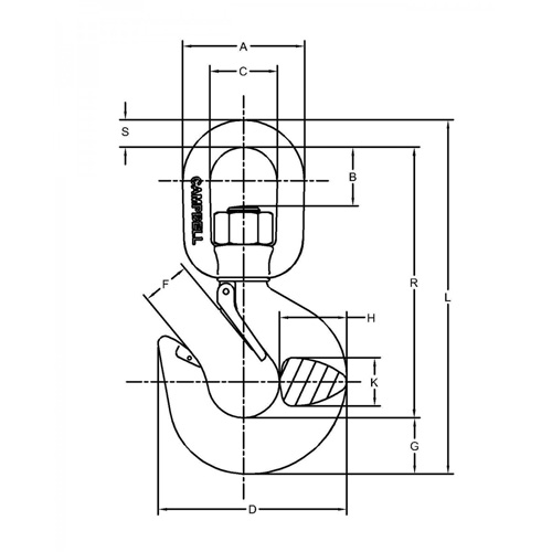 Latched Swivel Hoist Hook Cintas