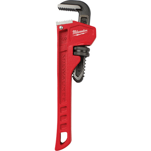 Pipe Wrench, 1" Jaw Capacity, 8" Long, Powder Coated Finish Cintas
