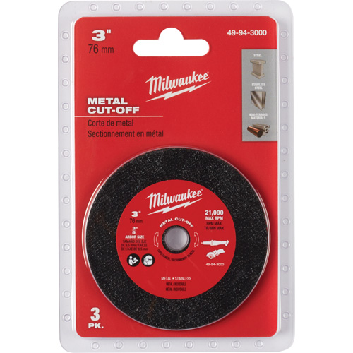 Metal Cut Off Wheel, 3" x 0.04", 3/8" Arbor Cintas