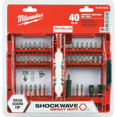 Jeu de 40 embouts de visseuse &agrave; percussion Shockwave Impact-Duty Cintas