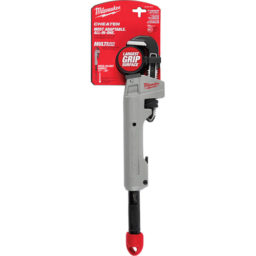 Cheater Adaptable Pipe Wrench, 2-1/2" Jaw Capacity, 18"/11"/24" Long Cintas
