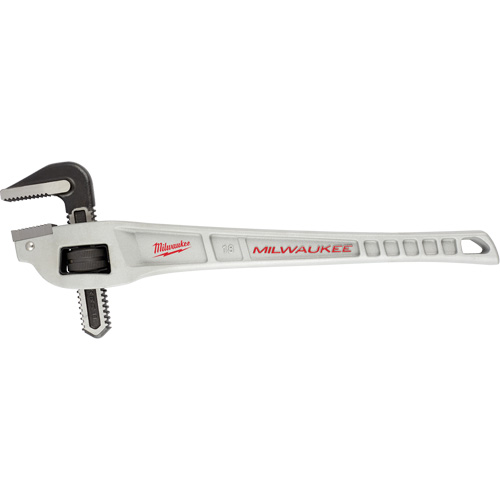 Cl&eacute; &agrave; tuyau coud&eacute;e en aluminium, Cap des m&acirc;choires 2", Longueur 18", Fini Rev&ecirc;tement en poudre, Prise Ergonomique Cintas