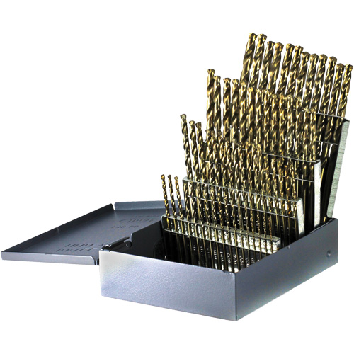 DRILLCO Heavy-Duty Jobber Length Drill Bit Set, 60 Pieces, Cobalt Cintas