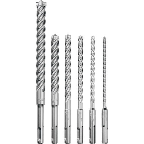 MX4 4-Cutter Rotary Hammer Drill Bit Kit, 6 Pieces, Carbide Cintas