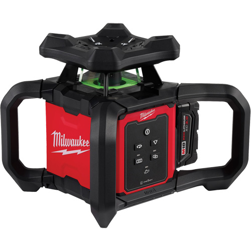 Ensemble de niveau rotatif au laser int&eacute;rieur vert M18 avec t&eacute;l&eacute;commande/r&eacute;cepteur & support mural, 1000' (304,8 m) Cintas
