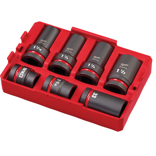 Packout Shockwave Impact Duty Metric & SAE Wheel Service Socket Set, 7 Pieces, 1" Drive Size Cintas