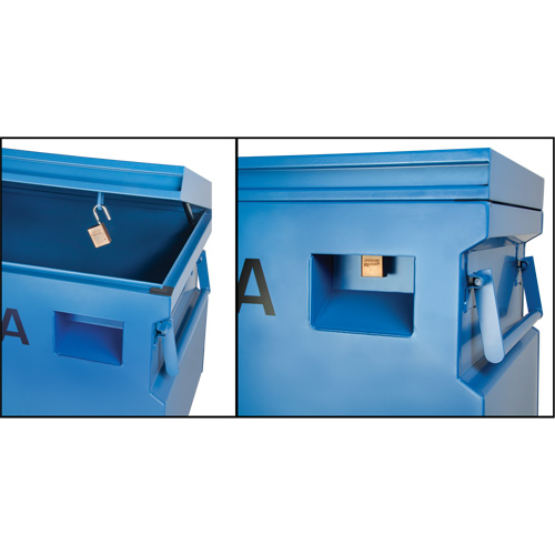 Jobsite Tool Box, 60" x 24" x 27-1/2", Steel, Blue Cintas