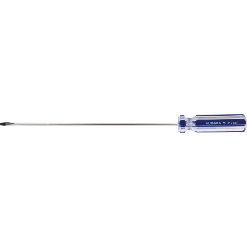 Blue Transparent Striped Slotted Screwdriver, 1/8" Tip, Round, Plastic Handle Cintas