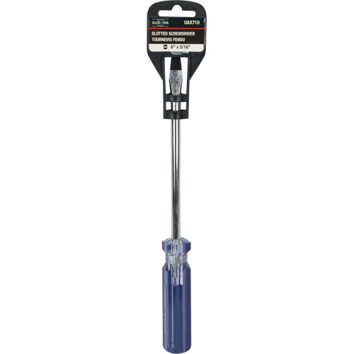 Tournevis &agrave; fente bleu transparent avec bandes, Tige de 5/16", Ronde, Prise en Plastique Cintas