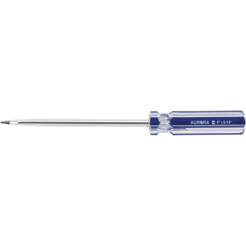 Tournevis &agrave; fente bleu transparent avec bandes, Tige de 5/16", Ronde, Prise en Plastique Cintas