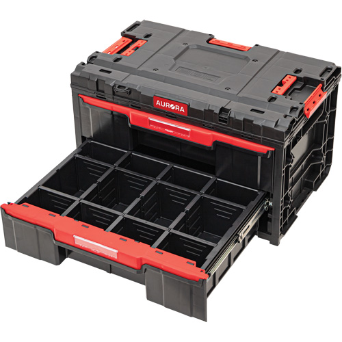 Boîte &agrave; outils &agrave; 2 tiroirs Arx, 23-1/10" x 15" x 13-2/5', Noir Cintas
