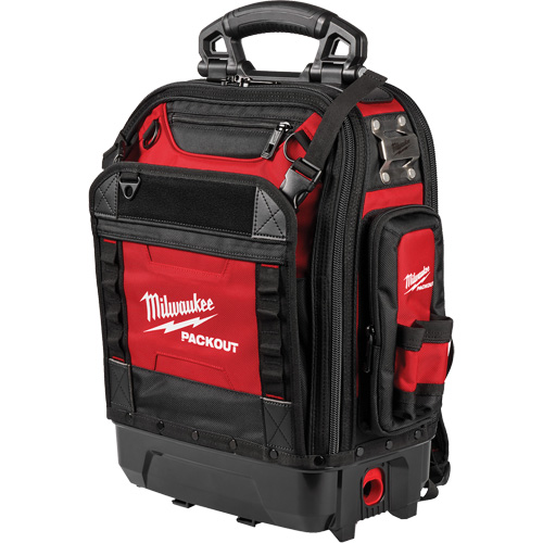 Sac &agrave; dos structur&eacute; PackOut, 9-1/2" lo x 18" la, Noir/Rouge, Polyester Cintas