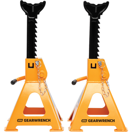 Ratcheting Jack Stand, Locking Pin, 3 tons Capacity, 11-3/4" - 17-1/2" H Cintas