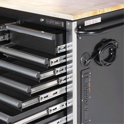 HDRC7220 HD Series Roller Cabinet, 20 Drawers, 72" W x 24" D x 42-3/10" H, Black Cintas
