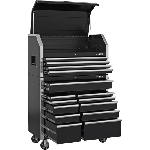 HDCC-4115 HD Series Toolbox Combo, 21-1/2" D x 44-1/5" W x 63-3/10" H, Black Cintas