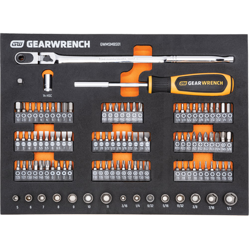 Mechanics Tool Set in Modular Foam Trays with Storage Unit, 194 Pieces Cintas