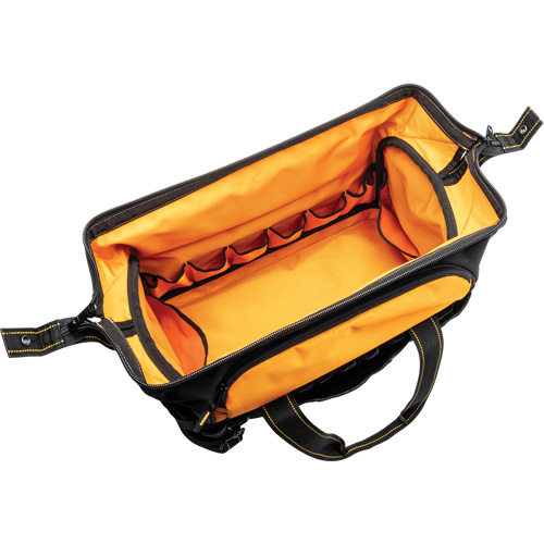 Sac &agrave; outils de 20" pour les professionnels, Nylon, 33 pochettes, Noir/Orange Cintas