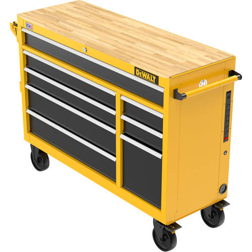 Heavy-Duty Mobile Workstation, 8 Drawers, 52" W x Yellow Cintas