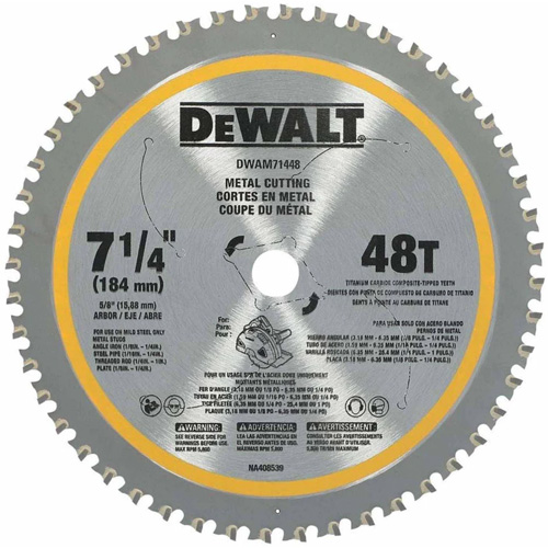 Lame de scie circulaire, 7-1/4", 48 dents, Pour M&eacute;tal Cintas