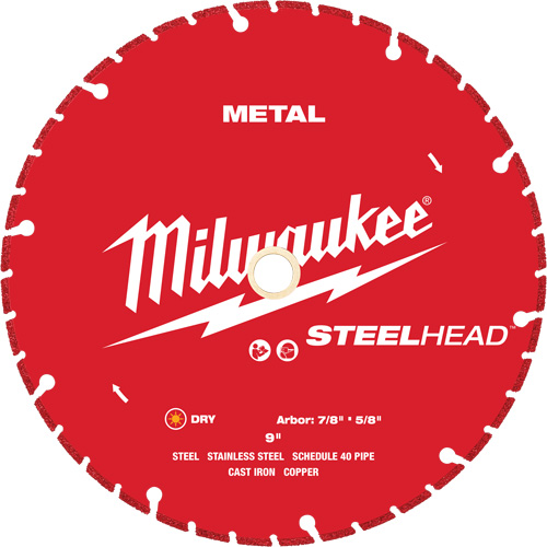 STEELHEAD Cutting Diamond Blade, 9", Metal Use Cintas