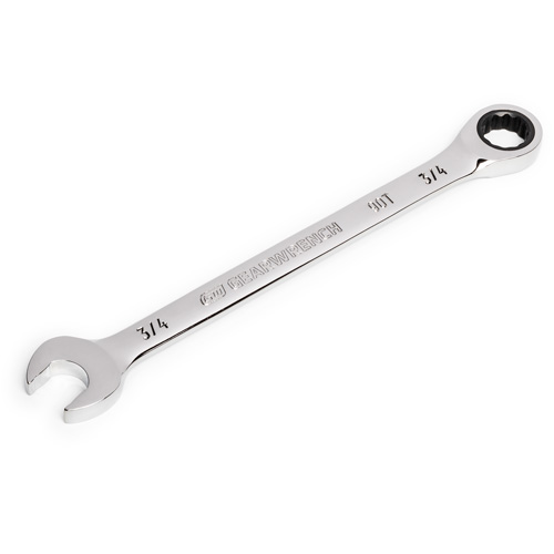90-Tooth Ratcheting Combination Wrench, 12 Point, 3/4", Chrome Finish Cintas