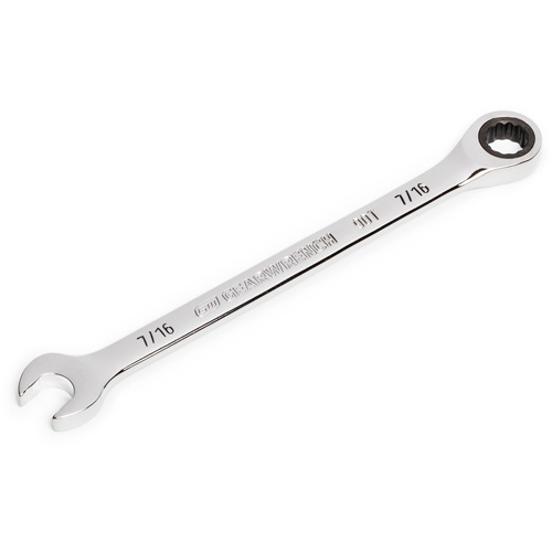 90-Tooth Ratcheting Combination Wrench, 12 Point, 7/16", Chrome Finish Cintas