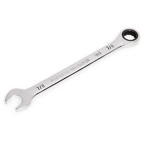 90-Tooth Ratcheting Combination Wrench, 12 Point, 7/8", Chrome Finish Cintas