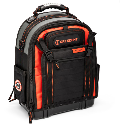 Sac &agrave; dos pour ouvrier, 18" lo x 10" la, Noir/Gris/Orange, Polyester Cintas