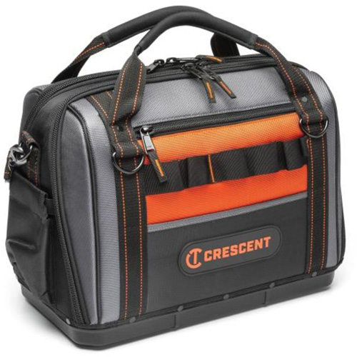 Sac ouvert de 17" pour outils d'ouvrier, Polyester, 3 pochettes, Noir/Gris/Orange Cintas