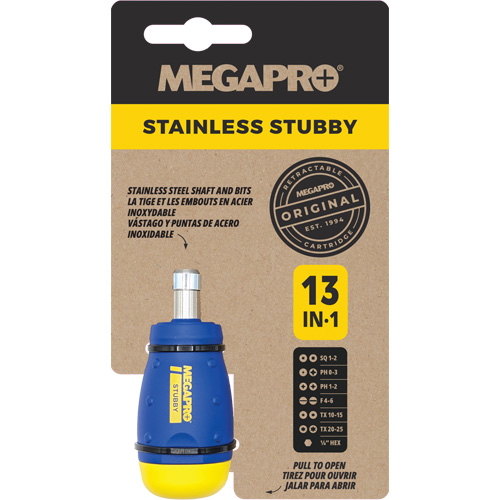 Tournevis court 13-en-1, 4-1/2" lo, Prise Plastique Cintas