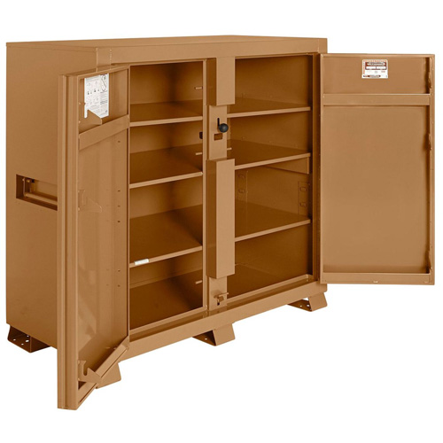 Model 139 Jobsite Cabinet with Padlock, Steel, 59.4 Cubic Feet, Tan Cintas